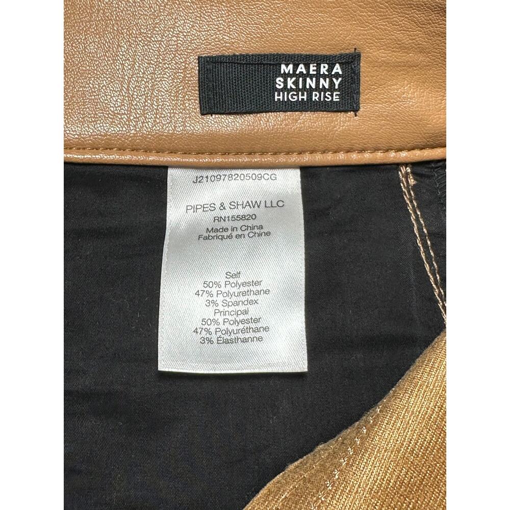 Veronica Beard Maera Cognac Vegan Leather High Rise Ankle Pants Size 2 - Picture 6 of 6